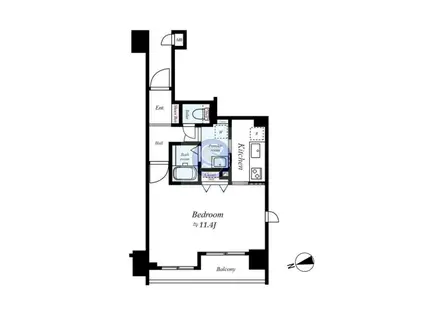 エイペックス上本町(1K/4階)の間取り写真