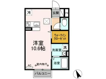 カーサ シエロ(ワンルーム/1階)の間取り写真