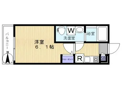 MIRAI芝(1K/2階)の間取り写真