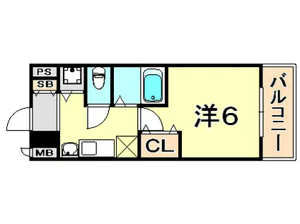 プレサンス神戸裁判所前デリシア(1K/11階)の間取り写真