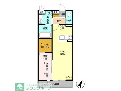 ロイジェントパークスレイクタウンG(1LDK/3階)の間取り写真