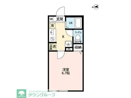 エクセラン松戸II(1K/3階)の間取り写真