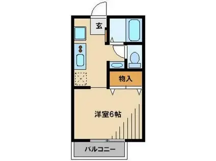 サンライズタウンK(1K/2階)の間取り写真