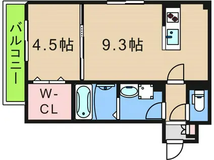 ソリティア鶴見橋(1LDK/4階)の間取り写真