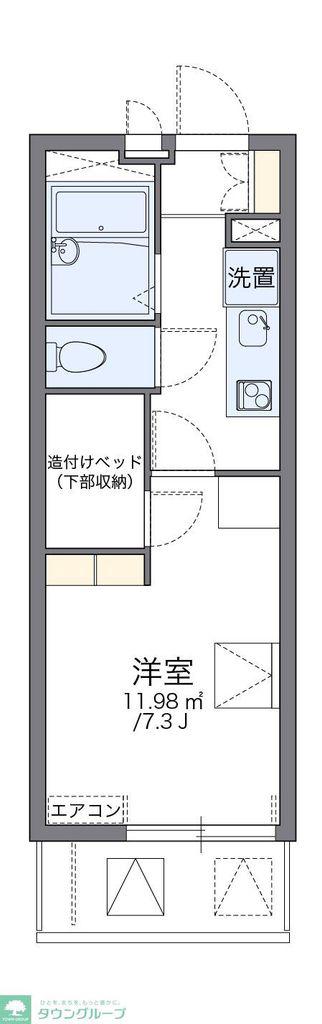 レオパレス中落合ヒルズ(1K/2階)の間取り写真