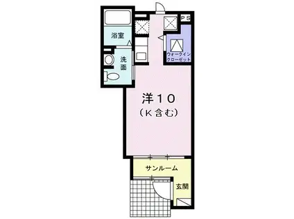 ランド・グローリア(ワンルーム/1階)の間取り写真