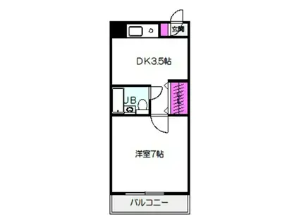 千寿シークIII(1DK/6階)の間取り写真