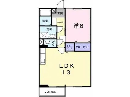 エルムA・T・S(1LDK/2階)の間取り写真