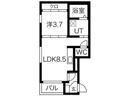 JOLIE MAISON2(1LDK/3階)の間取り写真