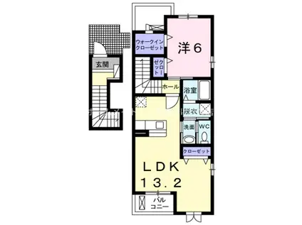 YS フィルード A(1LDK/2階)の間取り写真