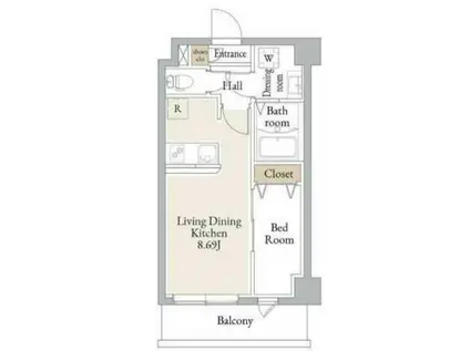 アルファコートお花茶屋2(1LDK/5階)の間取り写真