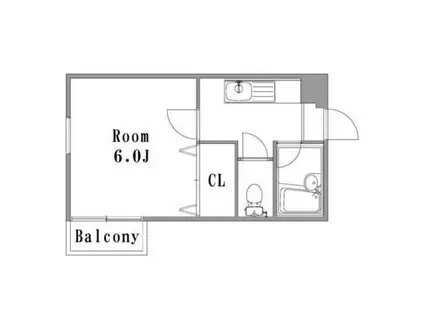 エレメント神宮東I(1K/4階)の間取り写真