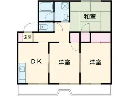 グランソレイユ水戸(3DK/3階)の間取り写真