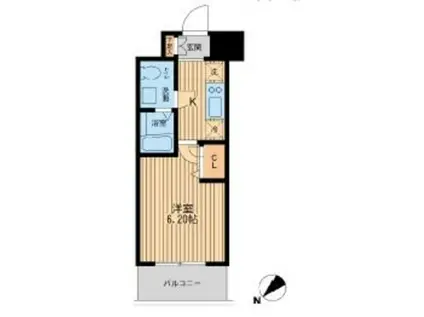 エコロジー潮見レジデンス(1K/7階)の間取り写真