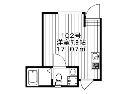 保谷町フラッツ(ワンルーム/1階)の間取り写真