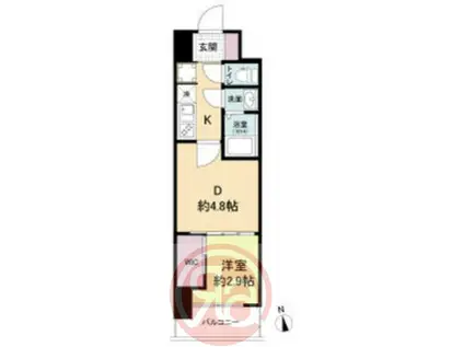 セレニテ難波グランデシュッド(2K/4階)の間取り写真