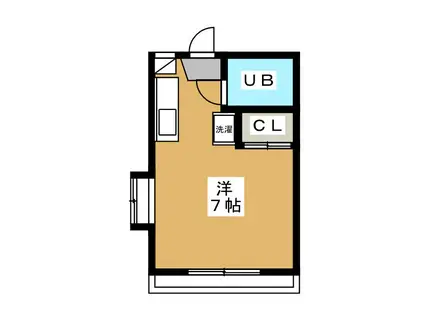 グリーンパーク(ワンルーム/2階)の間取り写真