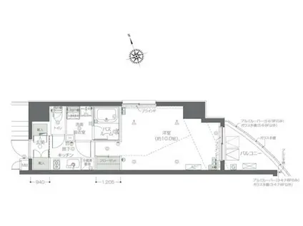 ズーム新宿夏目坂(1K/8階)の間取り写真