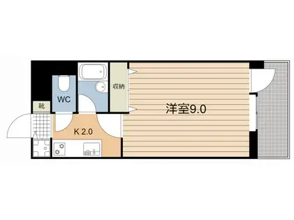 メゾン・ド・プリエール502号(1K/5階)の間取り写真