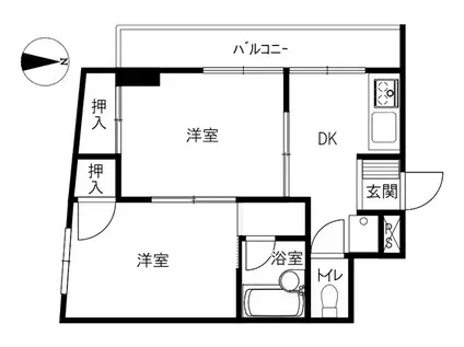 フェリオ(2K/2階)の間取り写真