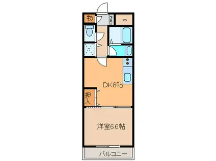 パシフィッククリオコート(1DK/5階)の間取り写真