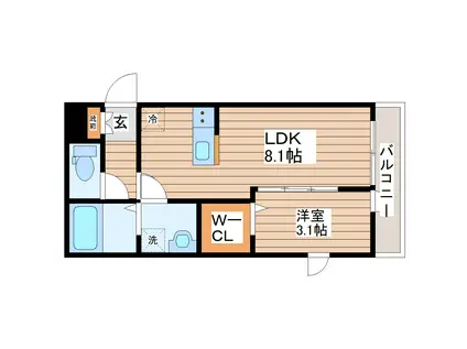 LUCENTE(1LDK/1階)の間取り写真