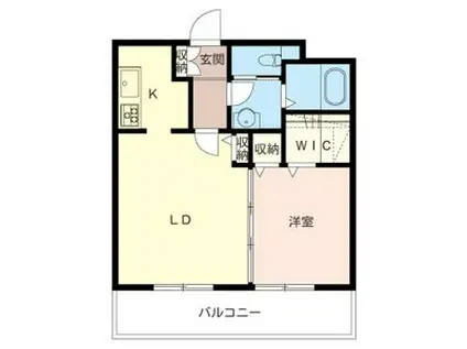 ラ メゾン ドゥ 桜新町(1LDK/4階)の間取り写真