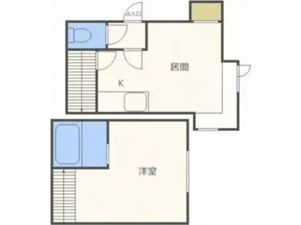 グランステージ中の島(1DK/1階)の間取り写真