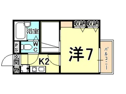 レオパレス 高友(1K/2階)の間取り写真