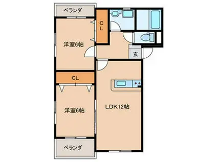 プレステージ加奈陀(2LDK/3階)の間取り写真