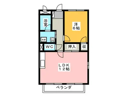 メゾンドリラ(1LDK/1階)の間取り写真