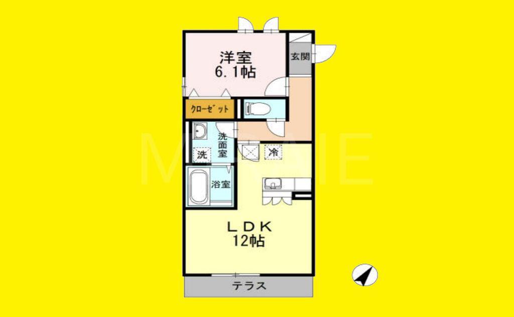 アルカディア湘南(1LDK/1階)の間取り写真