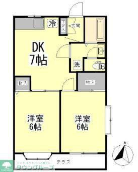 グランデロータス壱番館(2DK/1階)の間取り写真