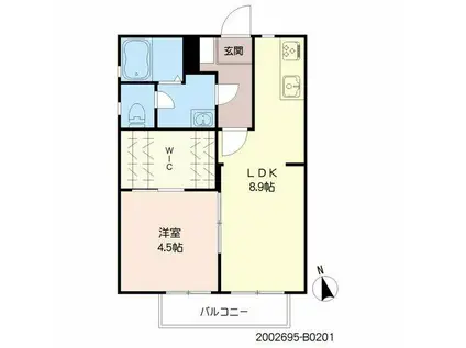 アネックス鍋島 B棟(1LDK/2階)の間取り写真