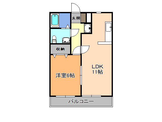 レジデンス桜田(1LDK/2階)の間取り写真