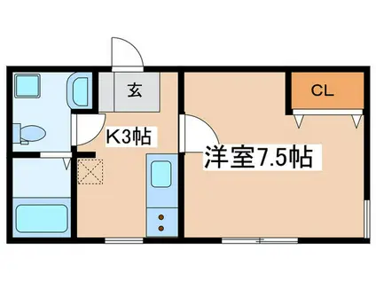 アザーレ・キュリオス本厚木(1K/2階)の間取り写真