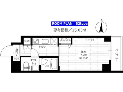 ステージファースト両国南アジールコート(1K/2階)の間取り写真