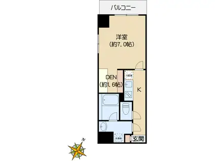 グランレスト文京茗荷谷(1K/1階)の間取り写真