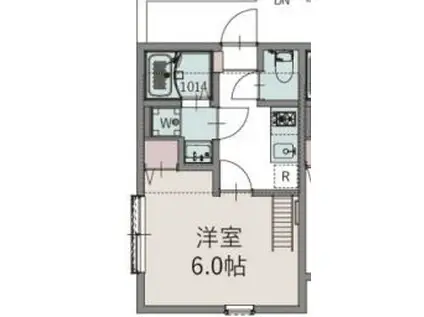 グレイスウッド三ツ沢上町(1K/1階)の間取り写真