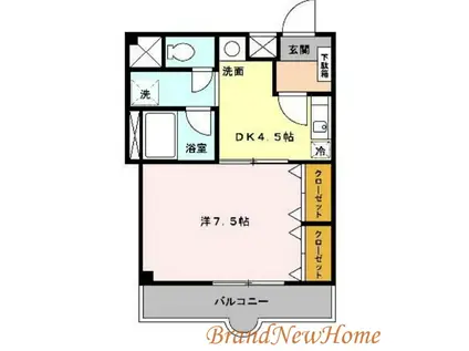 燦コーポC(1DK/2階)の間取り写真