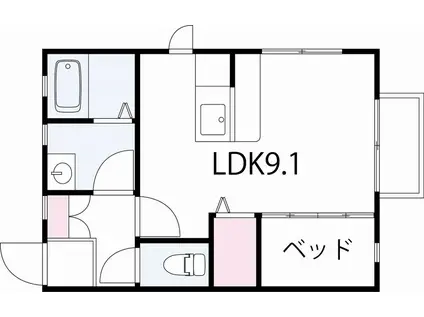 アヴニール(1LDK/1階)の間取り写真