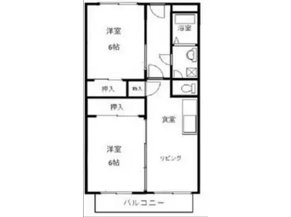 エルベコート甲陽園(2DK/5階)の間取り写真