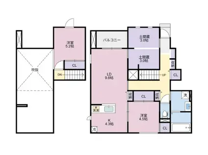 BELLE LEAD 東吉野 A棟(2SLDK/1階)の間取り写真