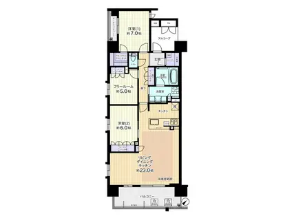 プレサンス ロジェ 金沢 香林坊(2SLDK/2階)の間取り写真