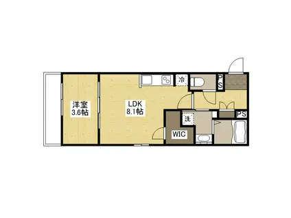 月光福山北零番館(1LDK/3階)の間取り写真