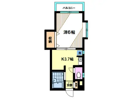 タウンコート久が原(1K/3階)の間取り写真