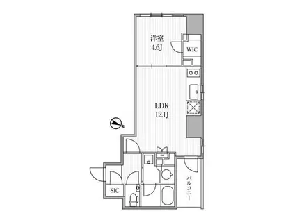 ディームス大手町ノース(1LDK/5階)の間取り写真