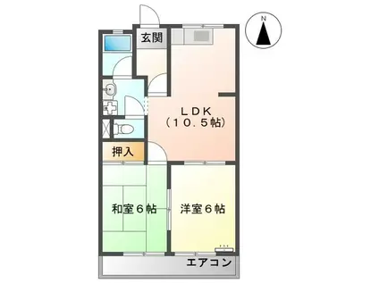 メゾンエクセルII(2LDK/4階)の間取り写真