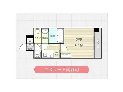 エスリード南森町(1K/7階)の間取り写真