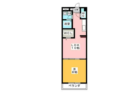 ディアコート新田(1LDK/2階)の間取り写真